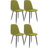 ESSZIMMERSTUHL 4er Set Stoff Grün - Schwarz/Grün, Textil/Metall (45/88/54cm) - CLP