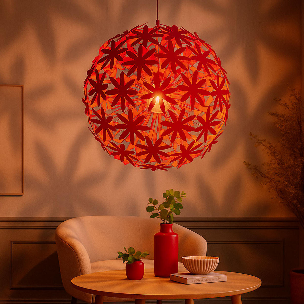 LED HÄNGELEUCHTE Stella Weiß Kunststoff - Weiß, Kunststoff (60/60/150cm) - Globo Lighting