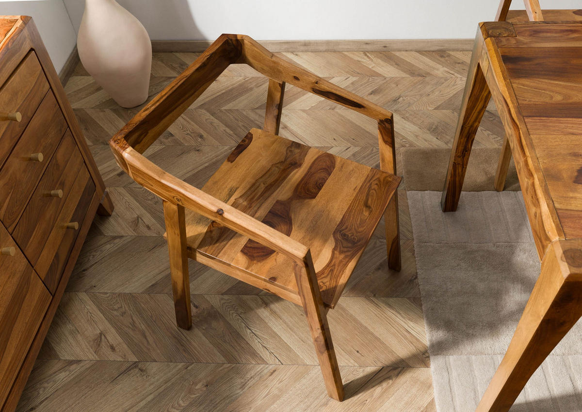 STUHL Massivholz 45 x 51 x 76 cm braun ANCONA #100 - Braun, Holz (45/76/51cm) - Massivmoebel24