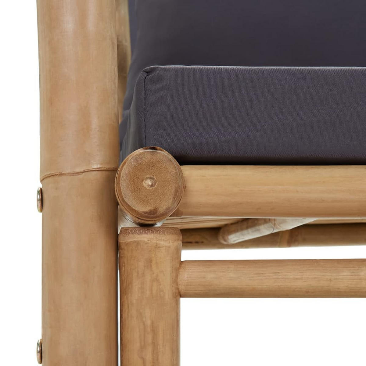 GARTENBANK Mit Kissen 115 Cm Bambus - Dunkelgrau, Naturmaterialien/Textil (115/71/65cm) - vidaXL