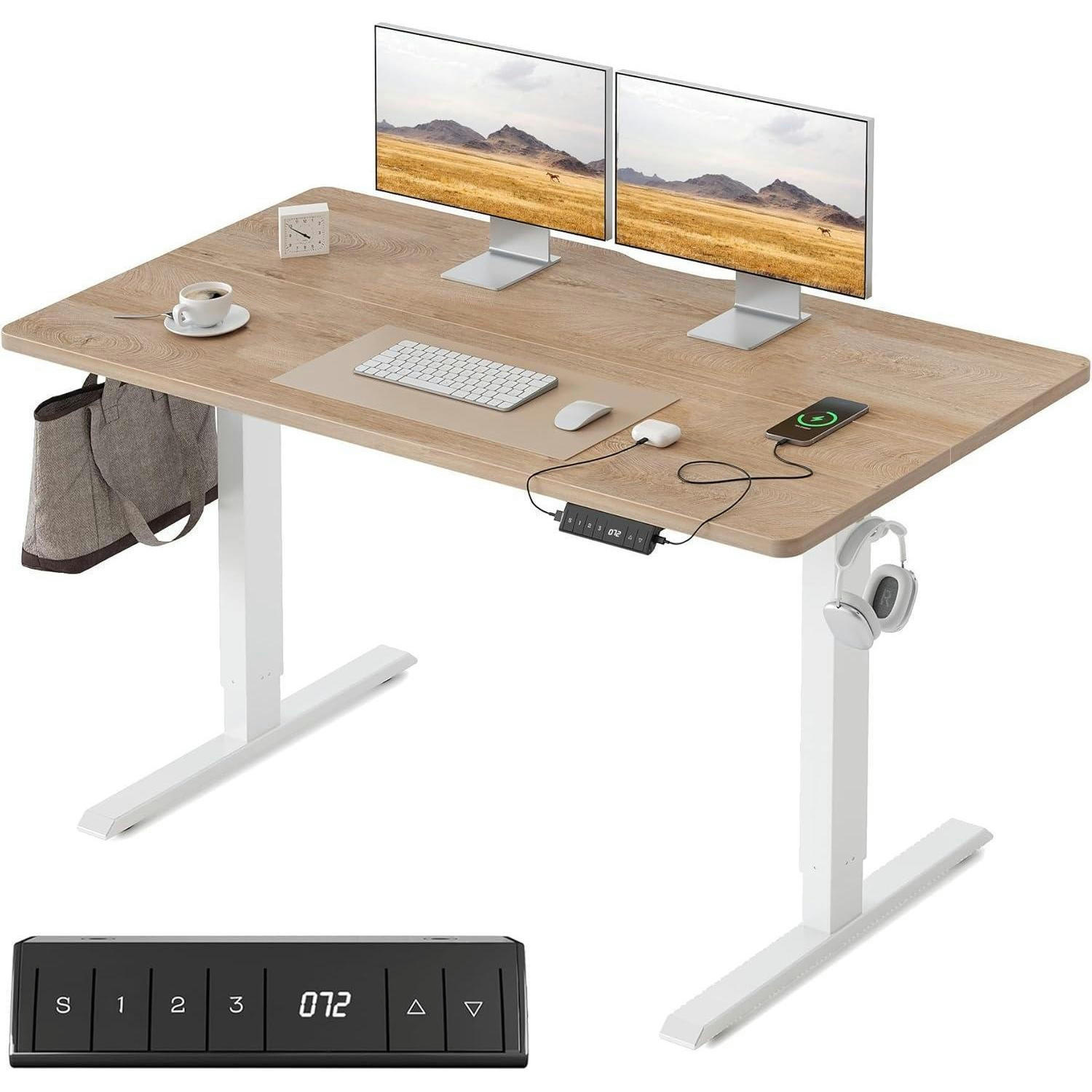 STEH-SITZ Tisch Eiche 120 x 60 cm - Braun, Holzwerkstoff (60/120/72cm)