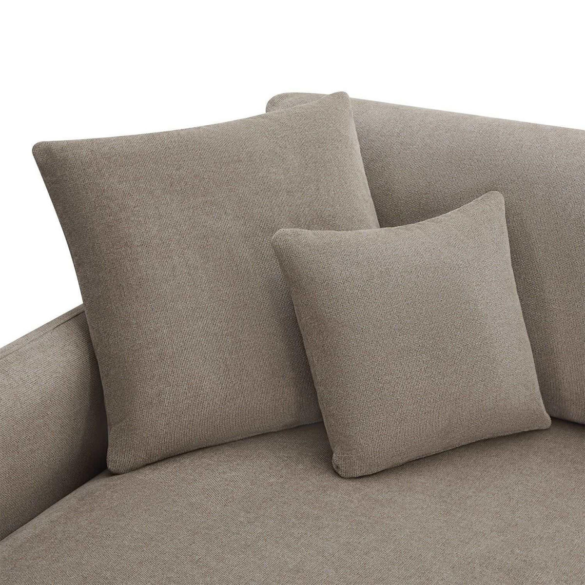 ECKSOFA Webstoff Beige - Beige/Schwarz, Textil/Metall (290/95cm) - Furnhouse