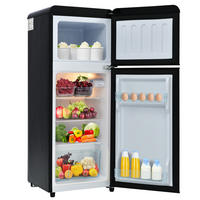 KUHLSCHRANK 41/45.5/105.5 cm Schwarz mit 92 Liter Gesamtvolumen und LED-Licht - Schwarz, Kunststoff (45.5/105.5/41cm) - Oxeza