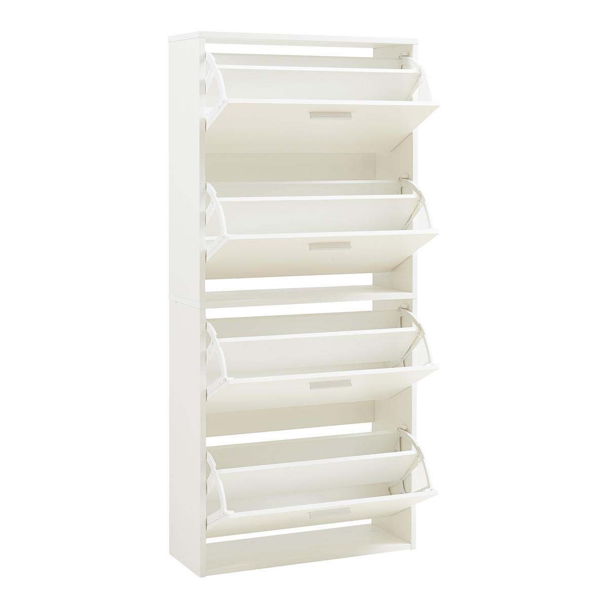 SCHUHSCHRANK Sykkylven - Weiß, Holzwerkstoff (60/134/24cm) - [en.casa]