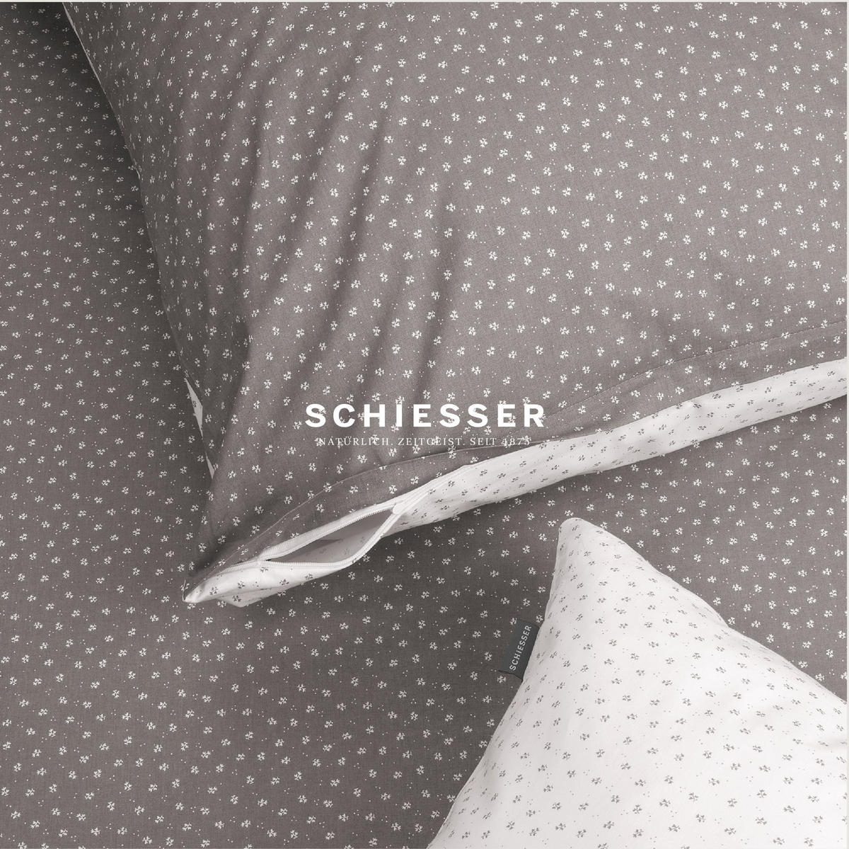 BETTWÄSCHESET Millie - Renforcé - 2-teilig - 155 x 220 cm - Grau - Grau, Textil (155/220cm) - SCHIESSER