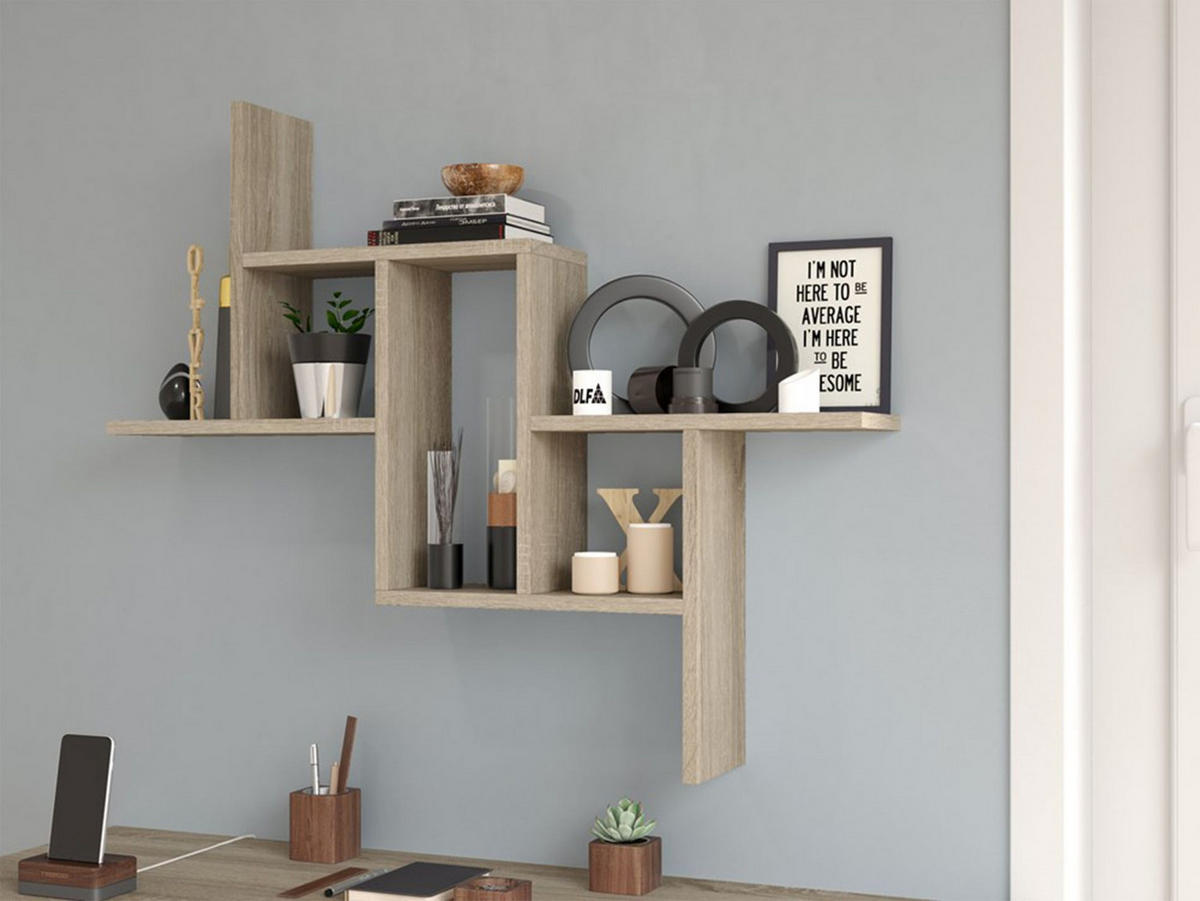 WANDREGAL Fiesta Sonoma Eiche 90 cm - Beige, Holzwerkstoff (90/73.5/15cm) - Selsey