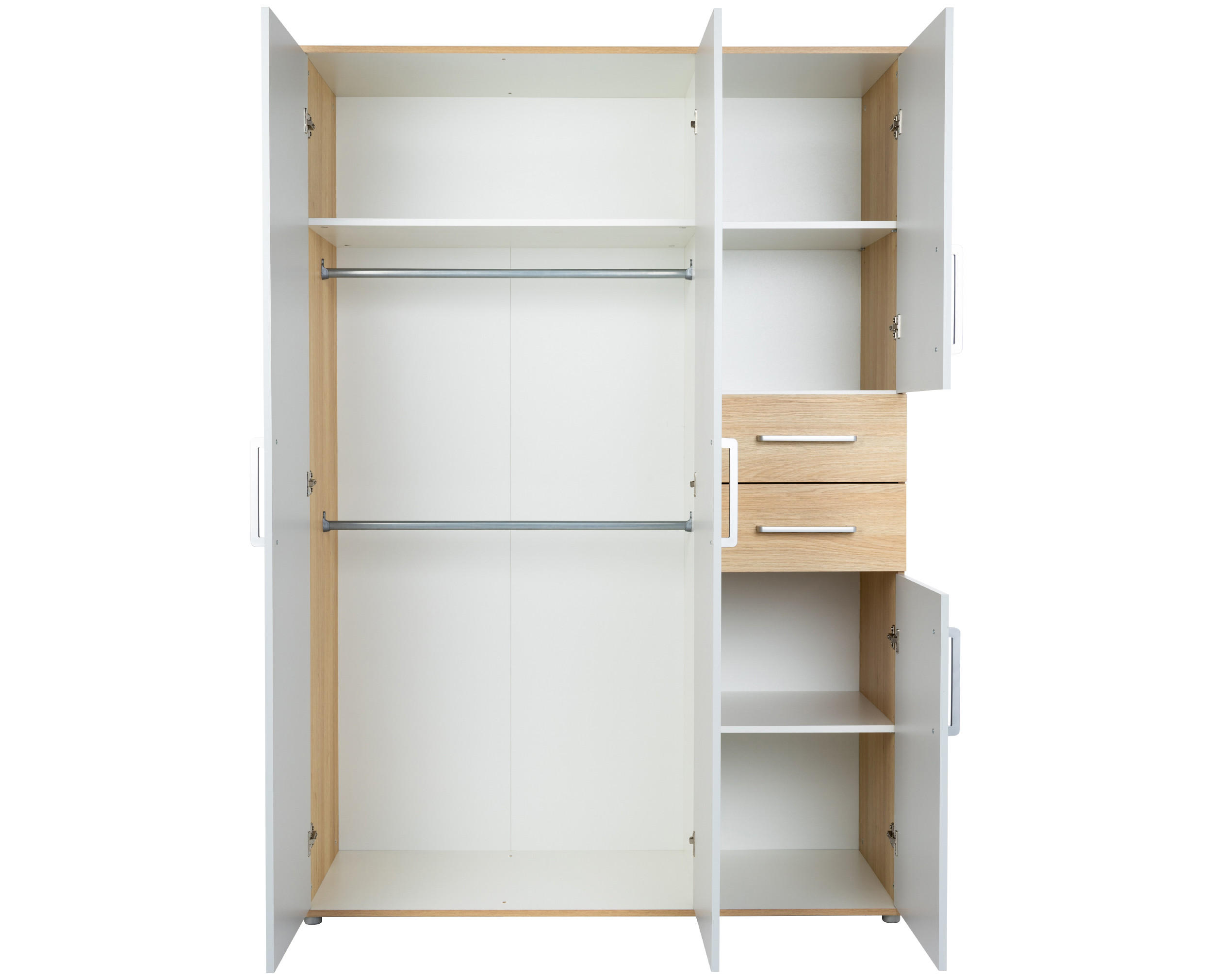 KLEIDERSCHRANK Elina - Eichefarben/Silberfarben, Holzwerkstoff/Kunststoff (1/1/1cm) - arthur berndt