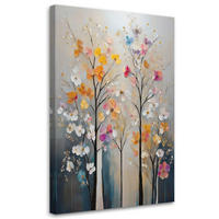 WANDBILD bunter abstrakter baum - Grau, Textil (40/60cm) - Feeby