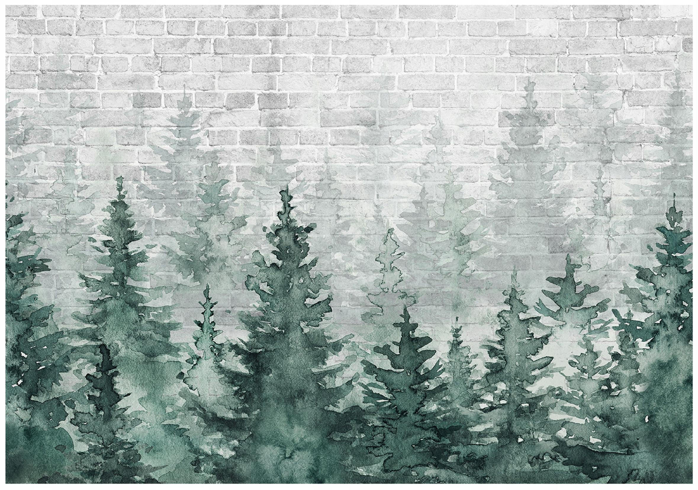 FOTOTAPETE Wald Bäume Grün 254x184 cm - Multicolor, Textil (254/184cm) - Wallarena