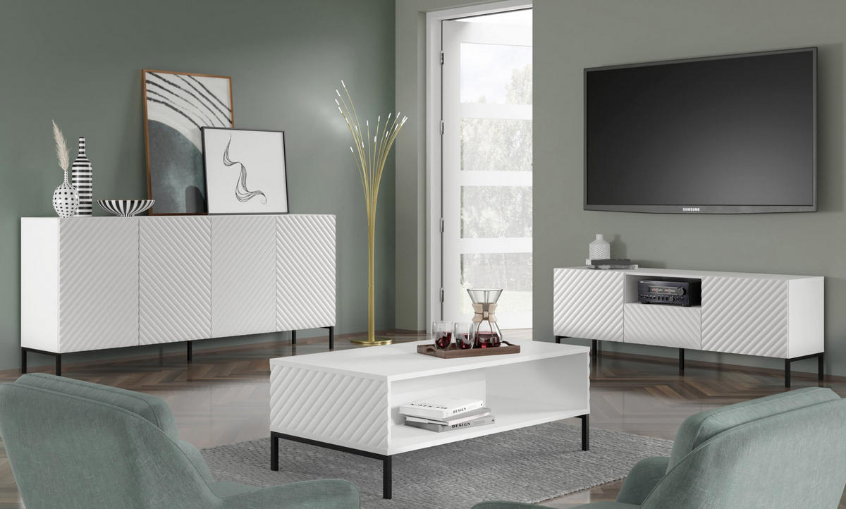COUCHTISCH Weiß, Schwarz 90/43/60 - Schwarz/Weiß, Holzwerkstoff (90/43/60cm) - RAUMHIRSCH FURNITURE