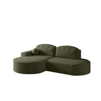 ECKSOFA mit Schlaffunktion und Bettkasten Modena Runden stoff Arena Grün Links - Grün, Holz (179/278cm) - Kaiser Möbel