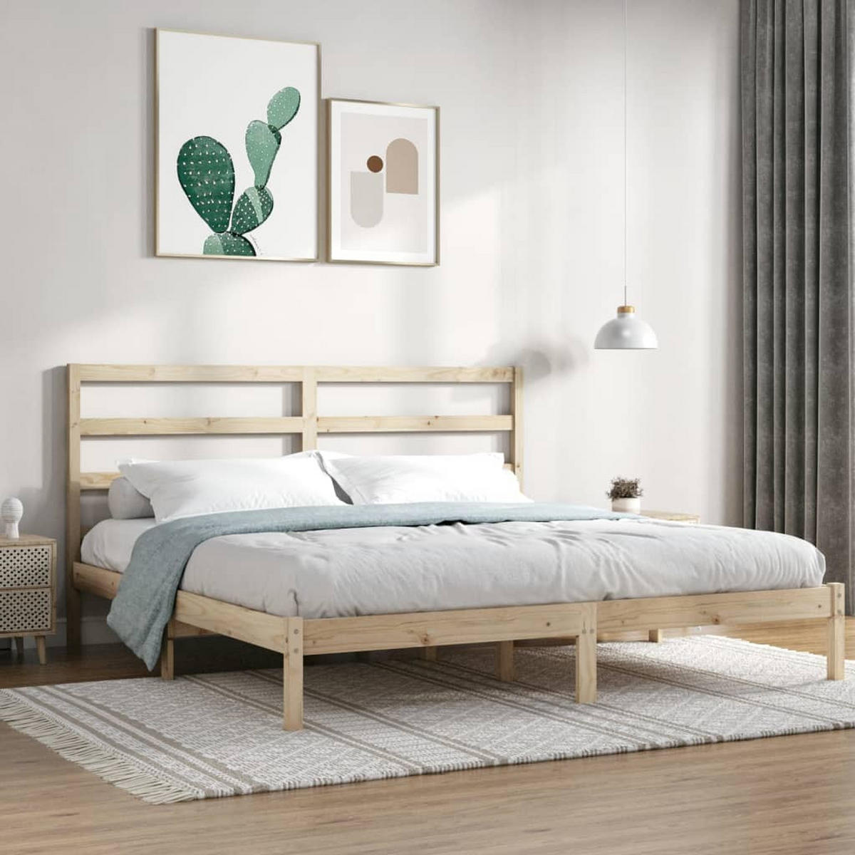 MASSIVHOLZBETT Ohne Matratze 200/200 Cm Kiefer - Braun, Holz (200/200cm) - vidaXL