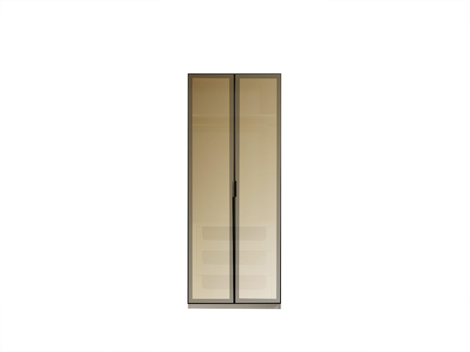 KLEIDERSCHRANK Black Line 2 trg., mit Regalen - Beige, Holzwerkstoff (44/220/60cm)