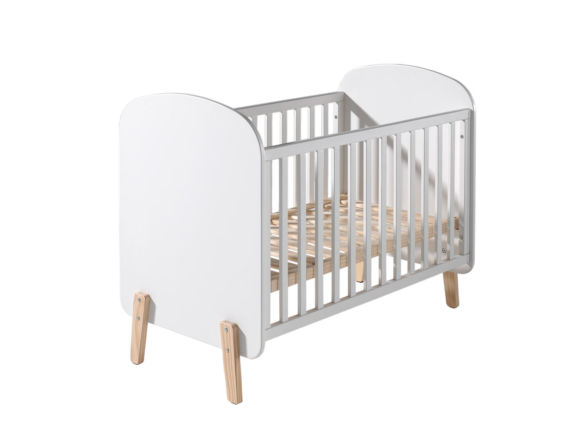 BABYBETT KIDDY Weiß 68x129x96 cm - Weiß, Holz - FURNLUX