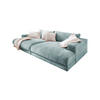 BIG SOFA XL MADELINE Hellblau Cord - Schwarz/Hellblau, Kunststoff/Textil (290/85/190cm) - KAWOLA