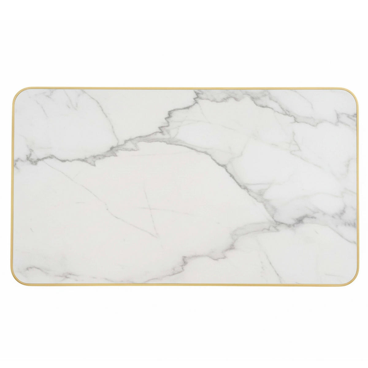 TISCHPLATTE, Weiß und Gold - Weiß, Metall (60/120/2.5cm) - Oviala