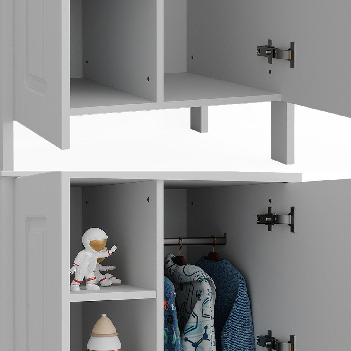 KINDERKLEIDERSCHRANK Ajaton Weiß 70 x 120.6 cm - Weiß, Holzwerkstoff (70/120.6/53.4cm) - VitaliSpa