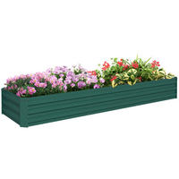 HOCHBEET DE-12224 rechteckig 240/60/30 cm mit offenem Boden Grün - Grün, Metall (240/30/60cm) - ComfortXL