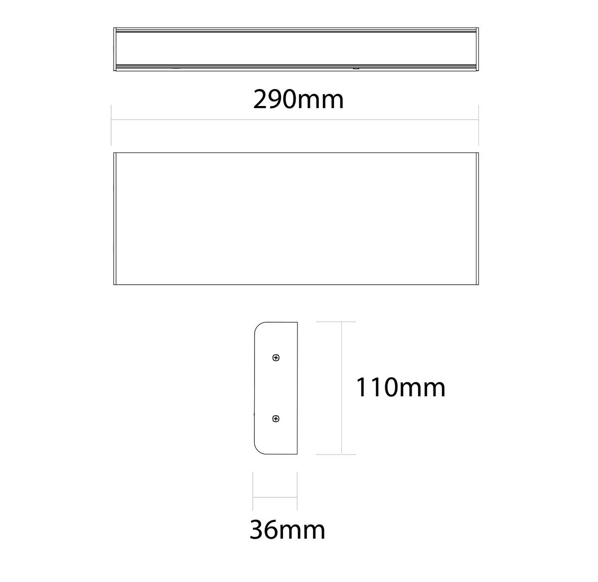 LED-WANDLEUCHTE - Anthrazit, Metall (29/11/3.6cm) - Lumicom