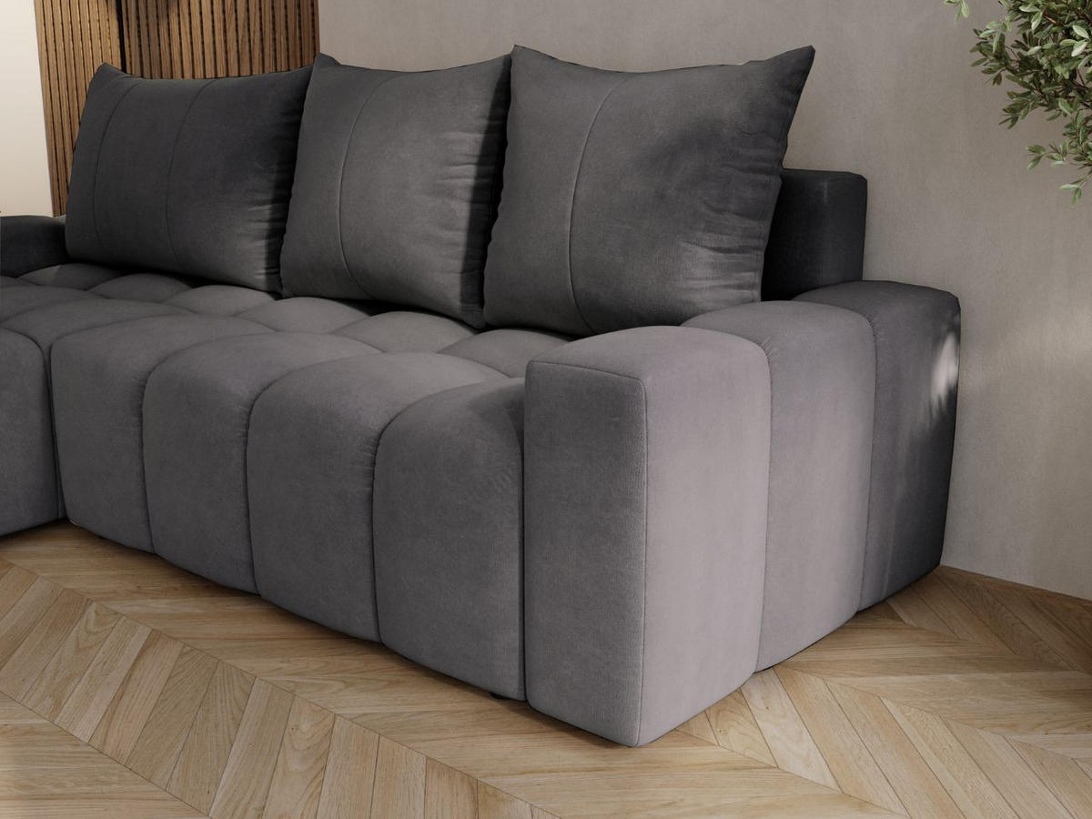 ECKSOFA Bresso Grau - Grau, Holz/Textil (255/168cm) - Graingold