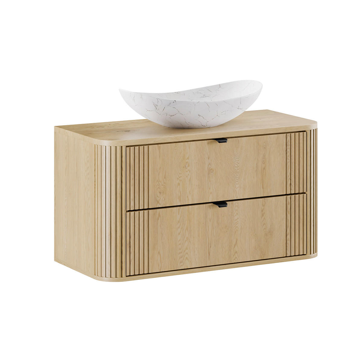 WASCHTISCH 100.4cm Mila Helle Eiche - Braun, Holzwerkstoff (100.4/54/46cm) - Petits-meubles