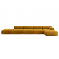 ECKSOFA modulares Sofa Lizur-L3 - 475x160x70 cm Senfgelb Cord - Currygelb, Holzwerkstoff/Textil (475/160cm) - ALTDECOR