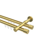 INNENLAUF-GARDINENSTANGEN-SET Prestige Santo 600 cm (geteilt in 3 x 200 cm), 2-läufig, 20 mm Ø Messing-Optik - Messingfarben, Metall (600cm) - INTERDECO