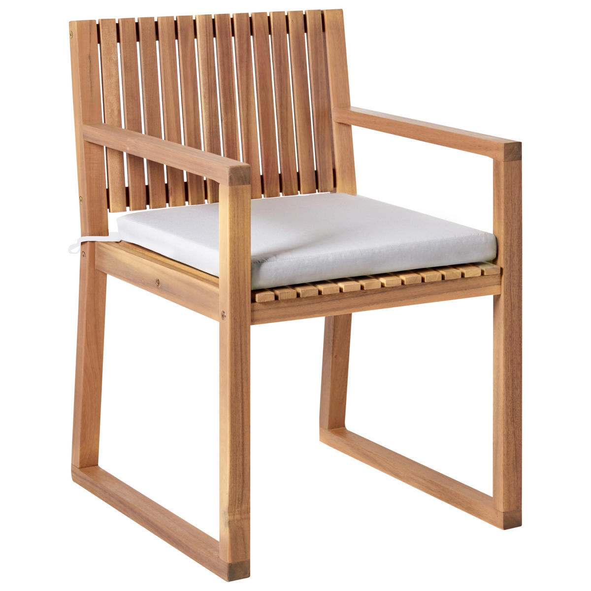 GARTENSTUHL 2er-Set Hellbraun/Hellgrau Sassari Premium - Hellbraun/Grau, Holz (54/80/59cm) - Beliani