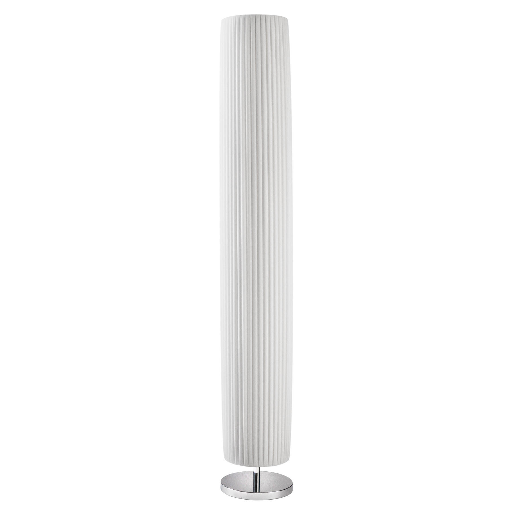 STEHLEUCHTE SALONE Kunststoff Weiß 195 cm - Silberfarben/Weiß, Kunststoff/Metall (28/28/195cm) - riess-ambiente
