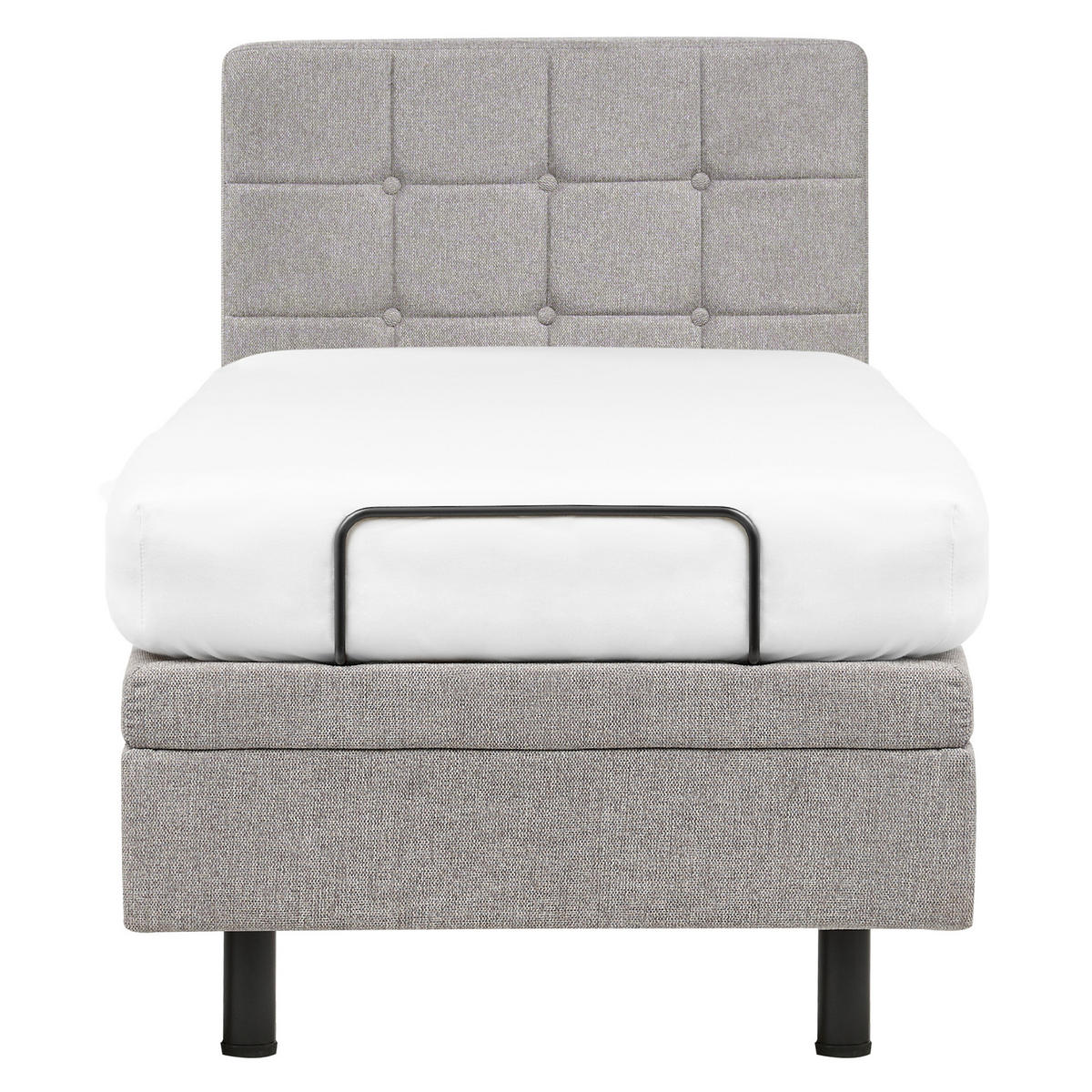 POLSTERBETT verstellbar 80/200 cm Grau Duke - Hellgrau, Textil (80/200cm) - Beliani