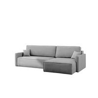 SCHLAFSOFA Carlos, Ecksofa L-Form mit schlaffunktion und bettkasten Stoff Poso Silber Rechts - Silberfarben, Holz (250/83/142cm) - Kaiser Möbel