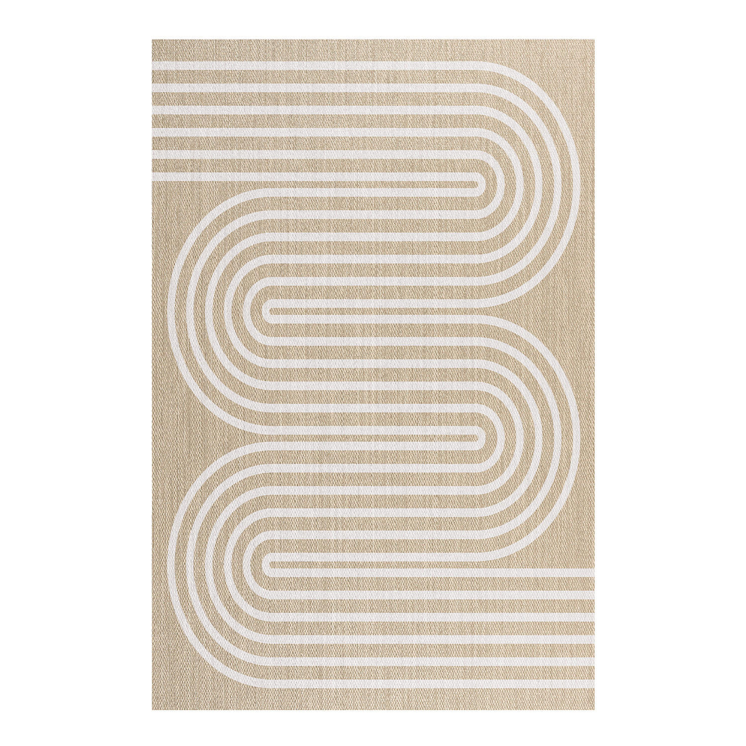 TEPPICH Premium en Vinyle Weiße Wellen 140x200 cm - Buche Kolonial, Kunststoff (140/200cm) - STORESDECO
