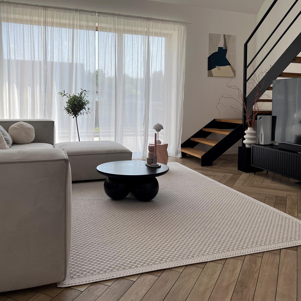 TEPPICH Lora SE16A Mazovia 180x250cm Beige Creme Einfarbig Kurzflor - Creme, Textil (180/250cm) - Mazovia