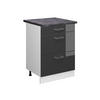 KÜCHENUNTERSCHRANK R-Line Anthrazit Hochglanz 60 cm mit Schubladen AP Anthrazit - Anthrazit/Weiß, Holzwerkstoff (60/81.6/60cm) - Vicco