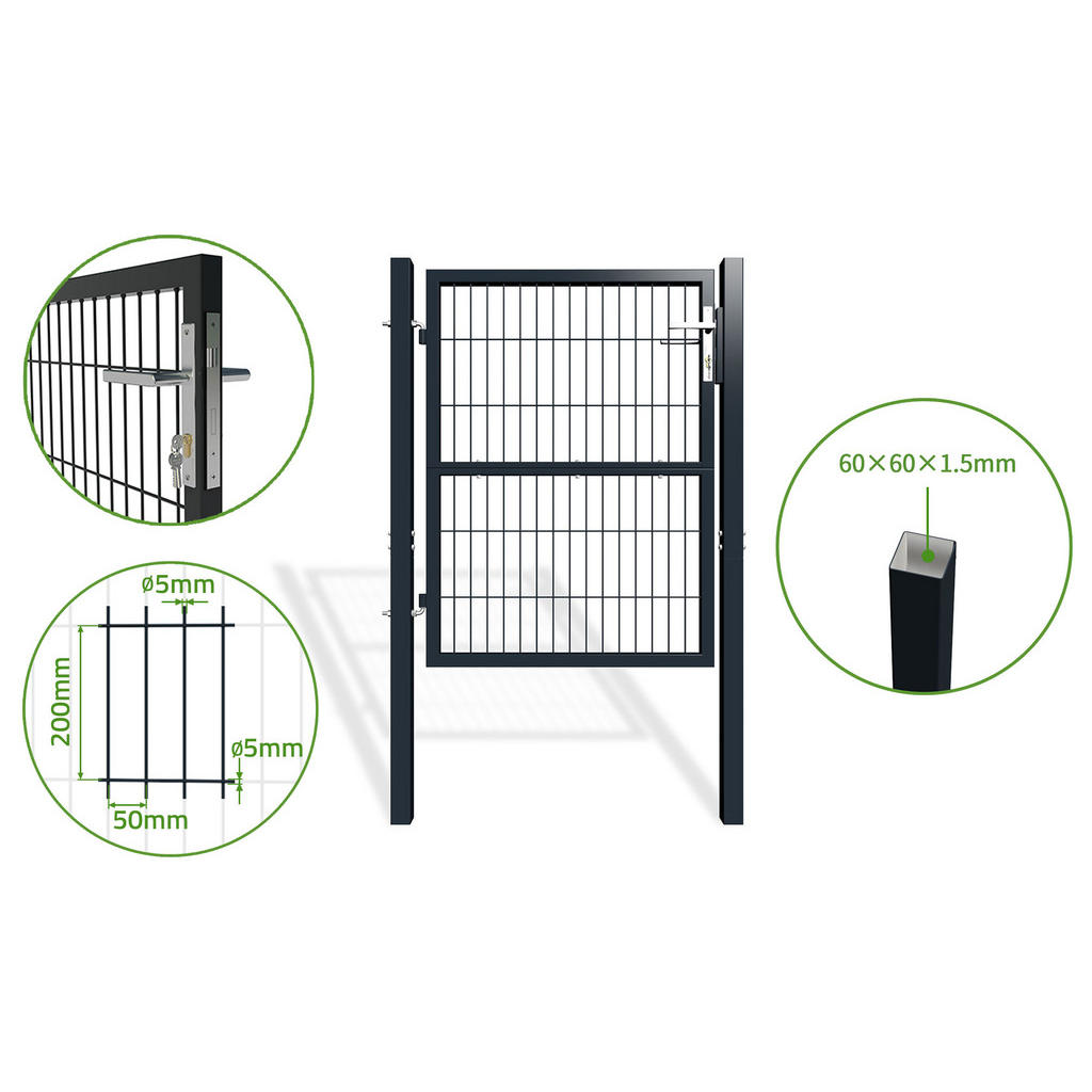 Thumbnail - Casanoov Gittertor, Grau, Metall, Rechteckig, 106x126 cm, Gartenzubehör