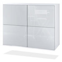 KOMMODE Rova Weiß Hochglanz - Weiß Hochglanz, Holzwerkstoff (92.5/73.5/35cm) - Vladon