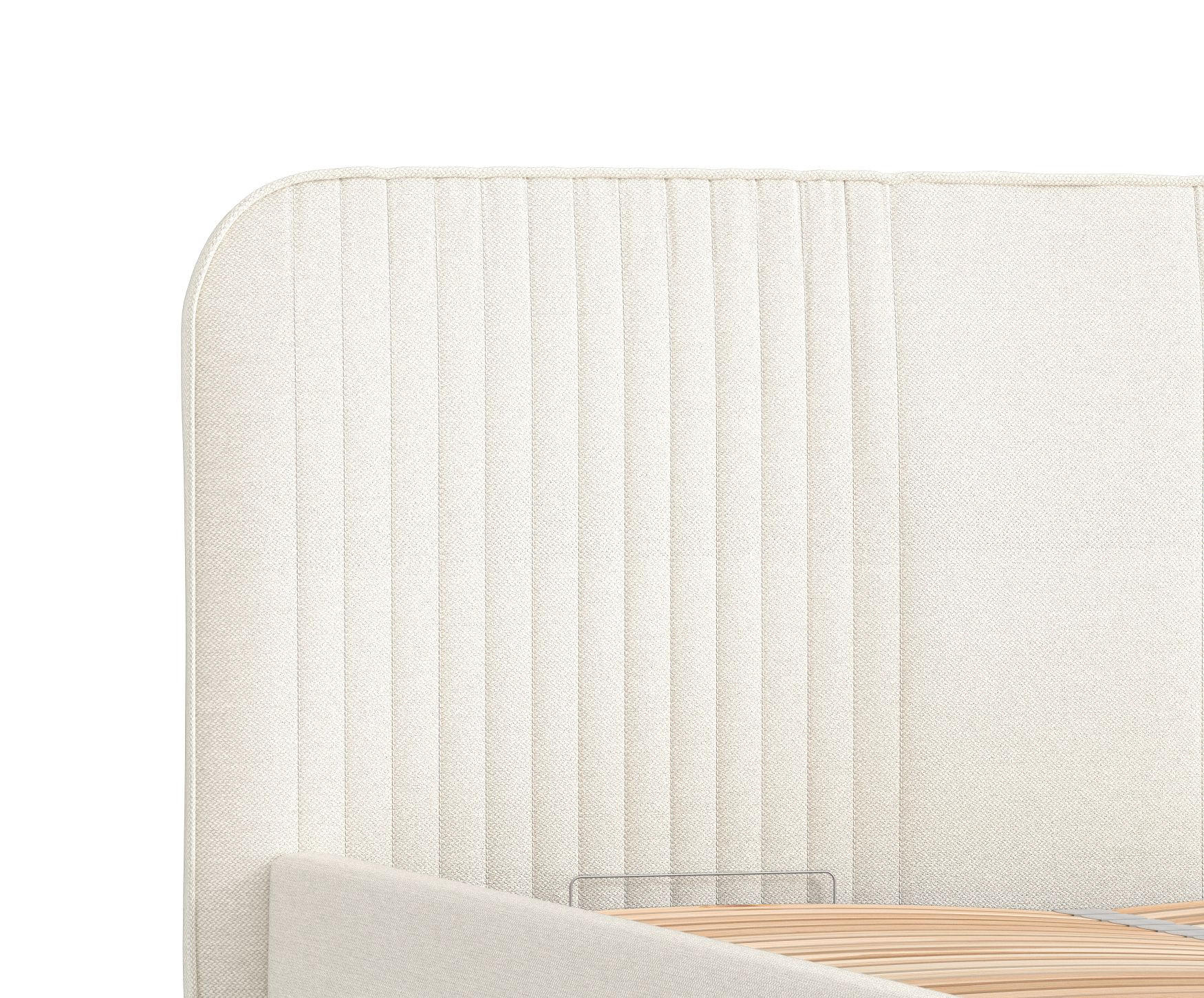 POLSTERBETT Livy Creme 120/200 cm im Webstoff - Creme/Naturfarben, Holz/Holzwerkstoff (120/200cm) - Maison de Reve