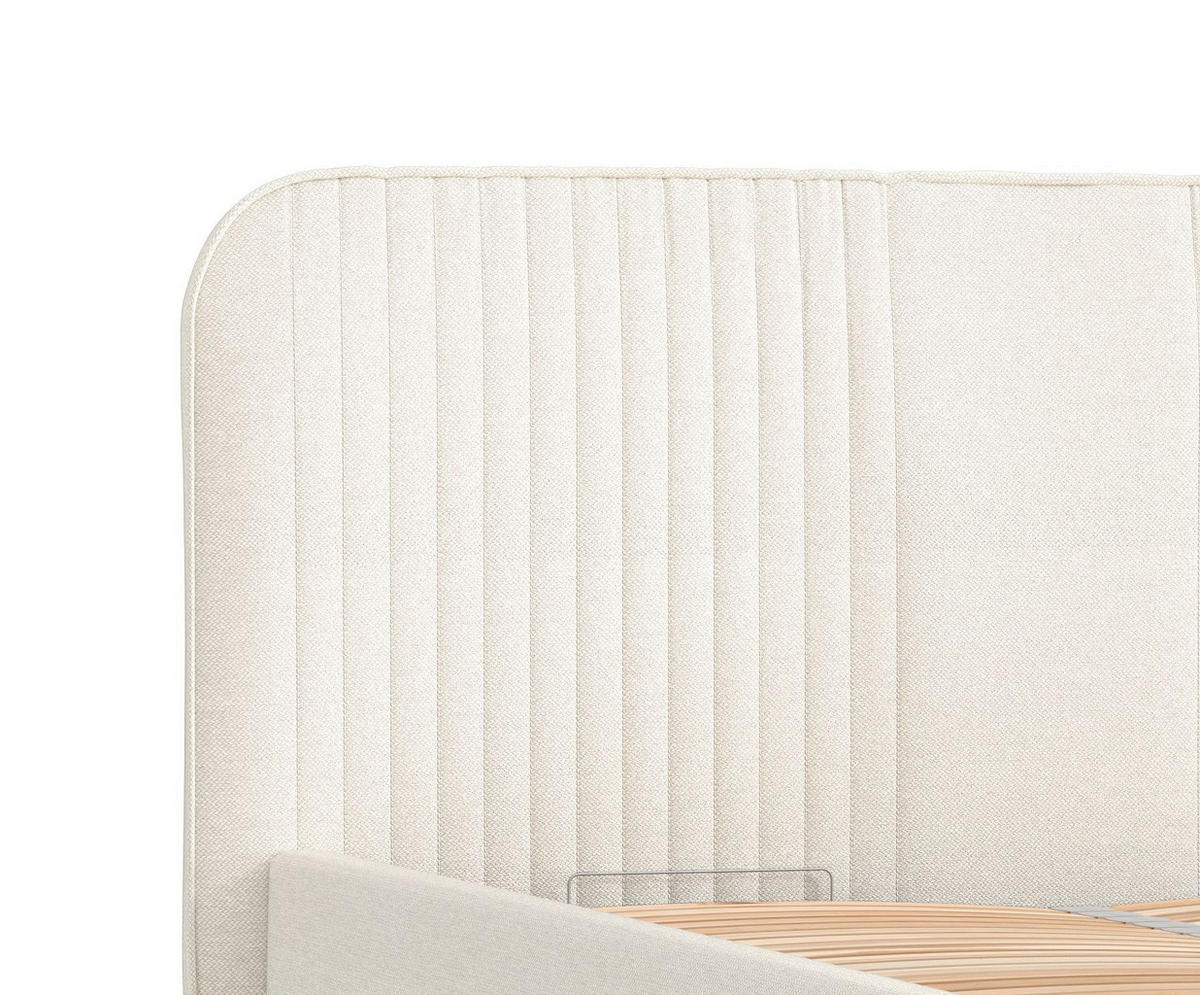 POLSTERBETT Livy Creme 120/200 cm im Webstoff - Creme/Naturfarben, Holz/Holzwerkstoff (120/200cm) - Maison de Reve