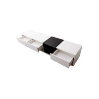 TV-ELEMENT190X40X42CM HochglanzWeißSchwarz Modernes Lowboard mit Schubladen - Weiß, Holz (51/26/63cm) - Raelunyi