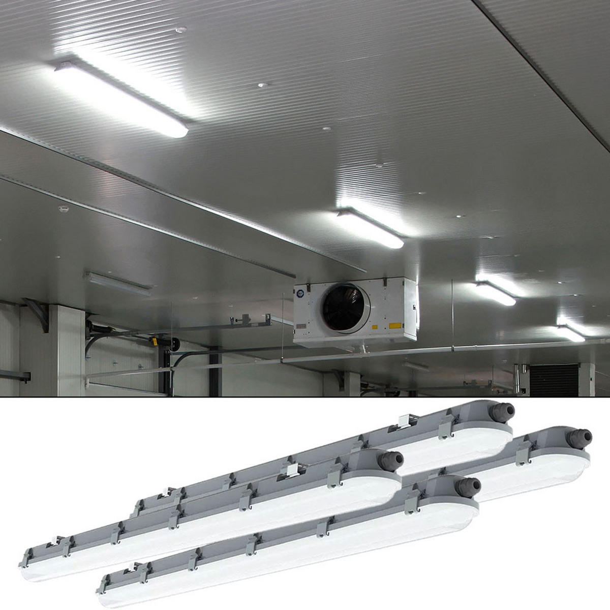 LED DECKENLEUCHTE Grau Kunststoff - Grau, Kunststoff (120/7.8/7.2cm)