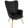 SESSEL Stoff schwarz - Eukalyptusholzfarben/Schwarz, Holz/Textil (68/101/73cm) - CLP