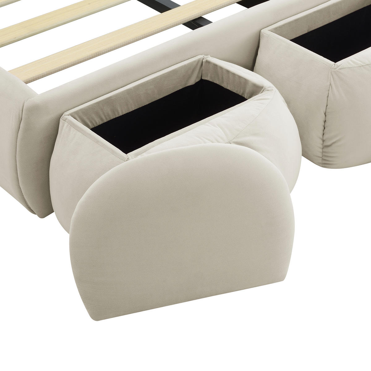 KINDERBETT 140/200 cm DE-00358, in Rosa, hydraulischem Stauraum und LED-Hasenohren - Beige, Holz (90/200cm) - ComfortXL