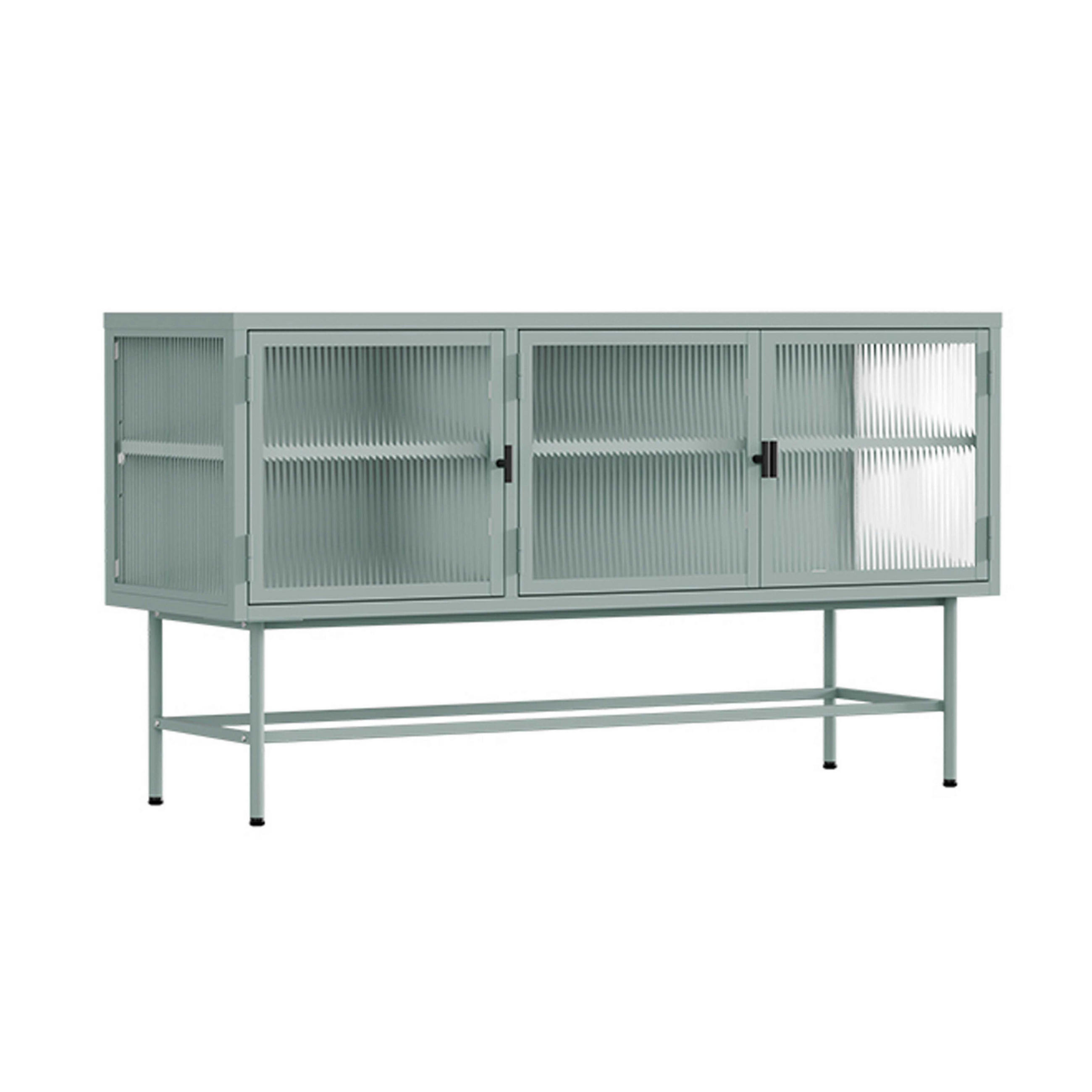 SIDEBOARD, Salbeigrün - Grün, Metall (40/66/120cm) - Oviala