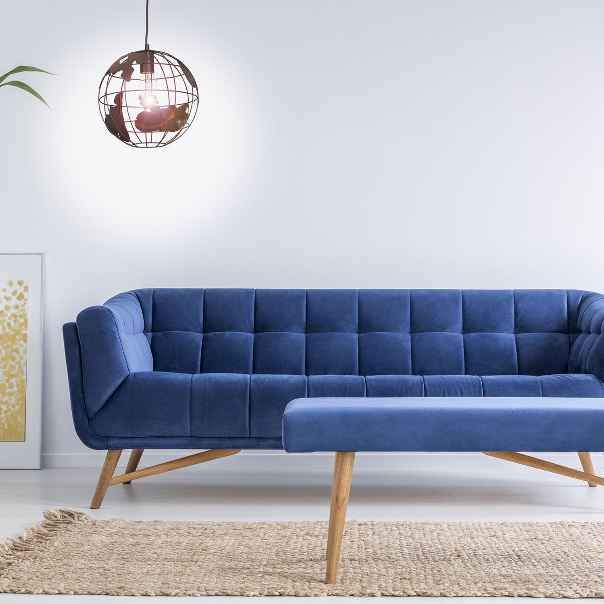 HÄNGELEUCHTE Kugel - Schwarz, Metall (30/30/135cm) - Relaxdays