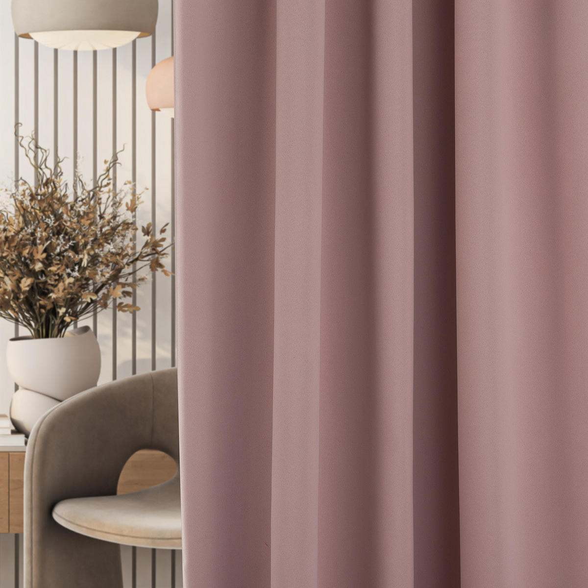 VERDUNKELUNGSVORHANG mit Schlaufenband 140x280 cm puderrosa - Rosa, Textil (140/280/1cm) - Dekoria
