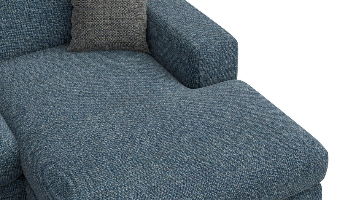 ECKSOFA OTTO 4-Sitzer, marineblau - Blau/Schwarz, Holz/Textil (279/159cm) - Courtois Laville