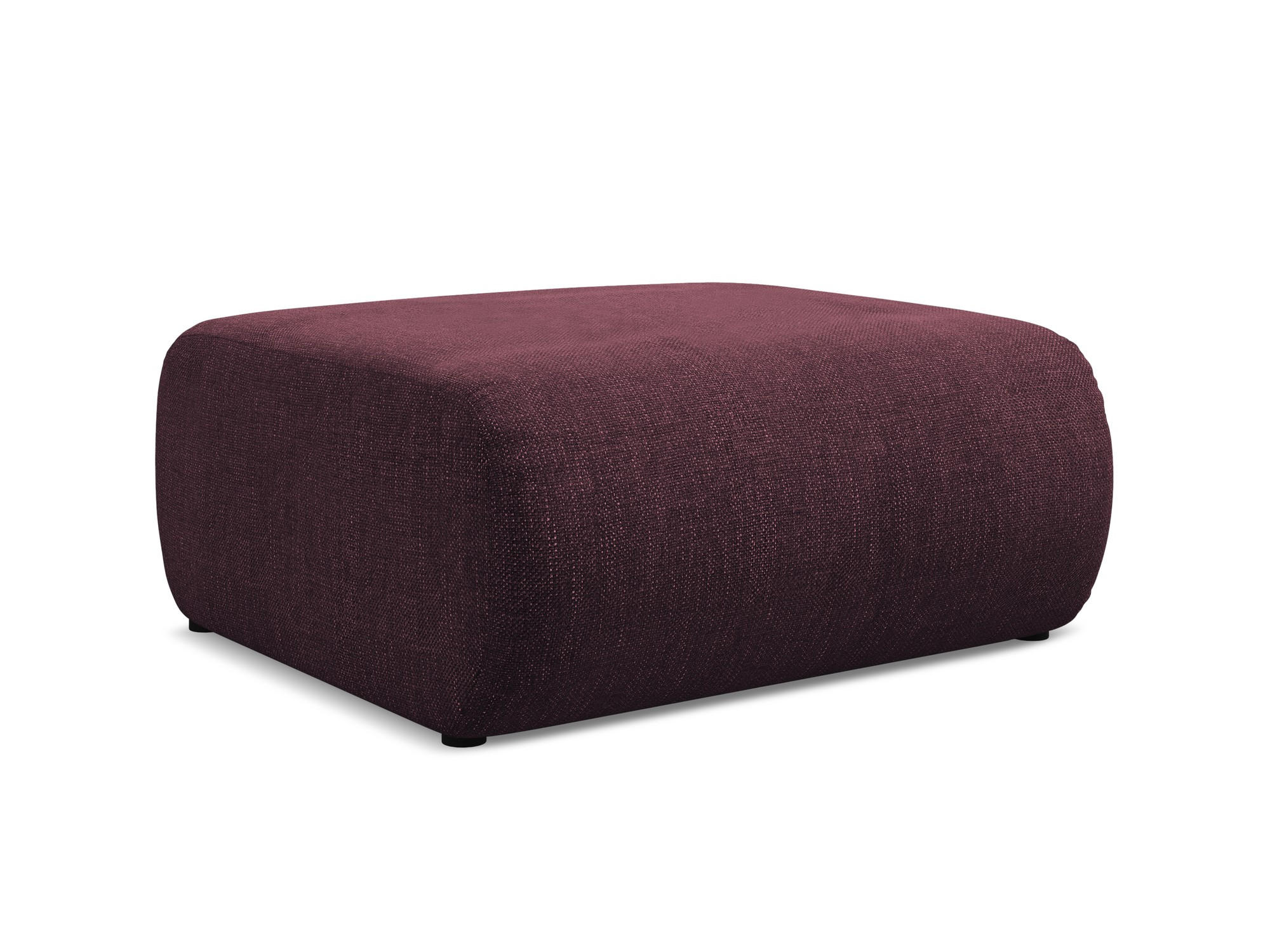 POUF Chenille Stoff Rot - Rot/Weinrot, Kunststoff/Textil (94/40/89cm) - Makamii