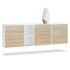 SIDEBOARD Cuba Türen in Eiche sägerau - Eiche San Remo, Holzwerkstoff (182/53/35cm) - Vladon