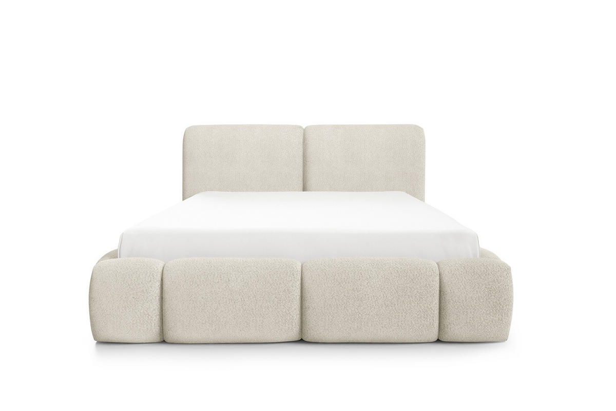 POLSTERBETT Mit Bettkasten, Bouclé-Stoff Coral, Beige, 120x200 cm, ABIK - Beige, Holz (120/200cm) - Kaiser Möbel