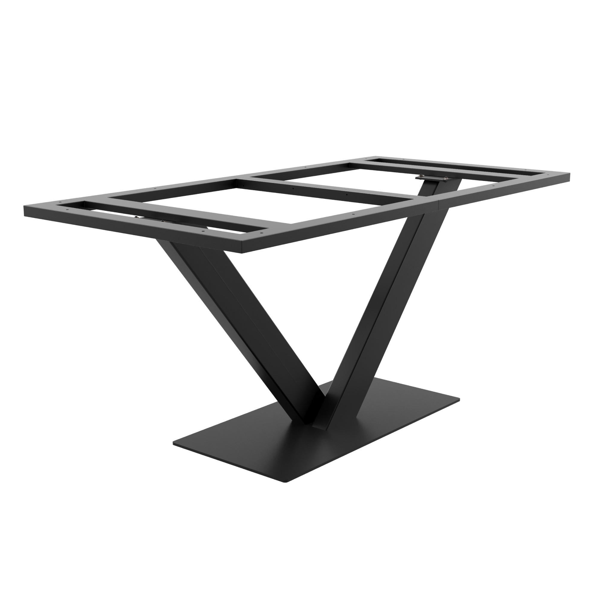 TISCHBEINE Thuban Frame Metall Schwarz 160/80/74cm - Schwarz, Metall (80/72/160cm) - Metalo Pro
